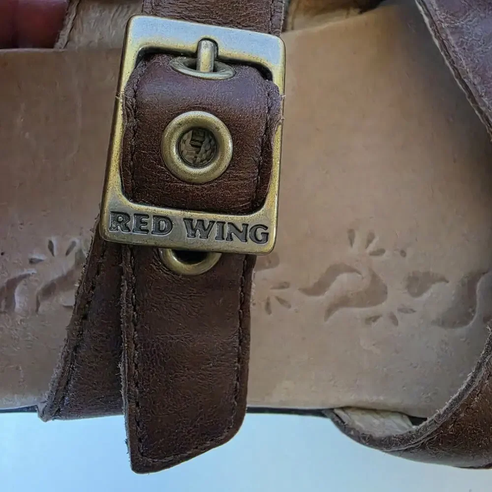 Red Wing Sandals Womens Size 9M Brown Leather Slides 4048 Slip On Shoes